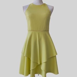 ADELYN RAE YELLOW SLEEVELESS MIDI DRESS